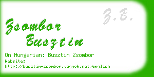 zsombor busztin business card